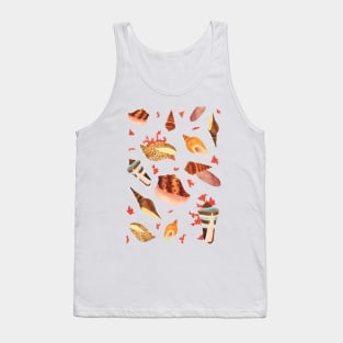 Blue Ocean Seashell Pattern Tank Top